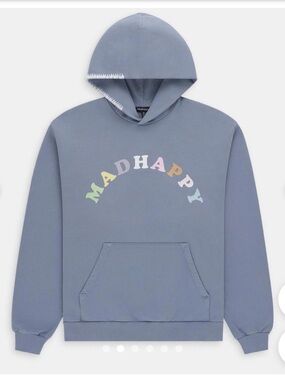 Madhappy Unisex Slate Blue Pullover Hoodie with Pastel Logo